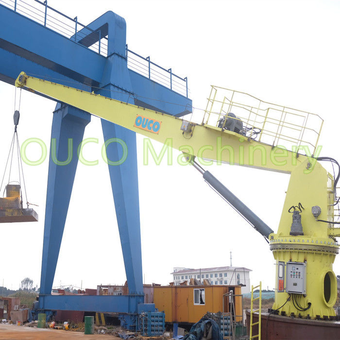 Electrical Hydraulic 5t 15m High Strength Steel Fixed Boom Crane With Ccs